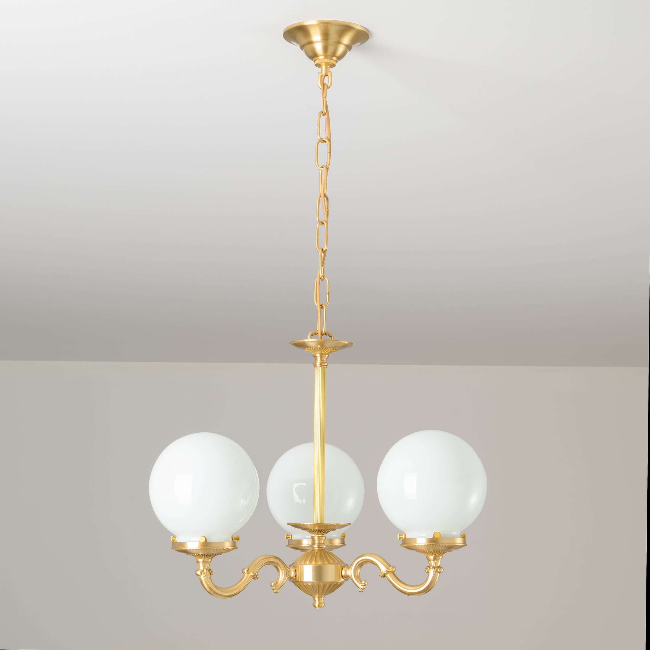 Hamilton | 3 Shade Historic Ornate Chandelier – Olde Brick Lighting
