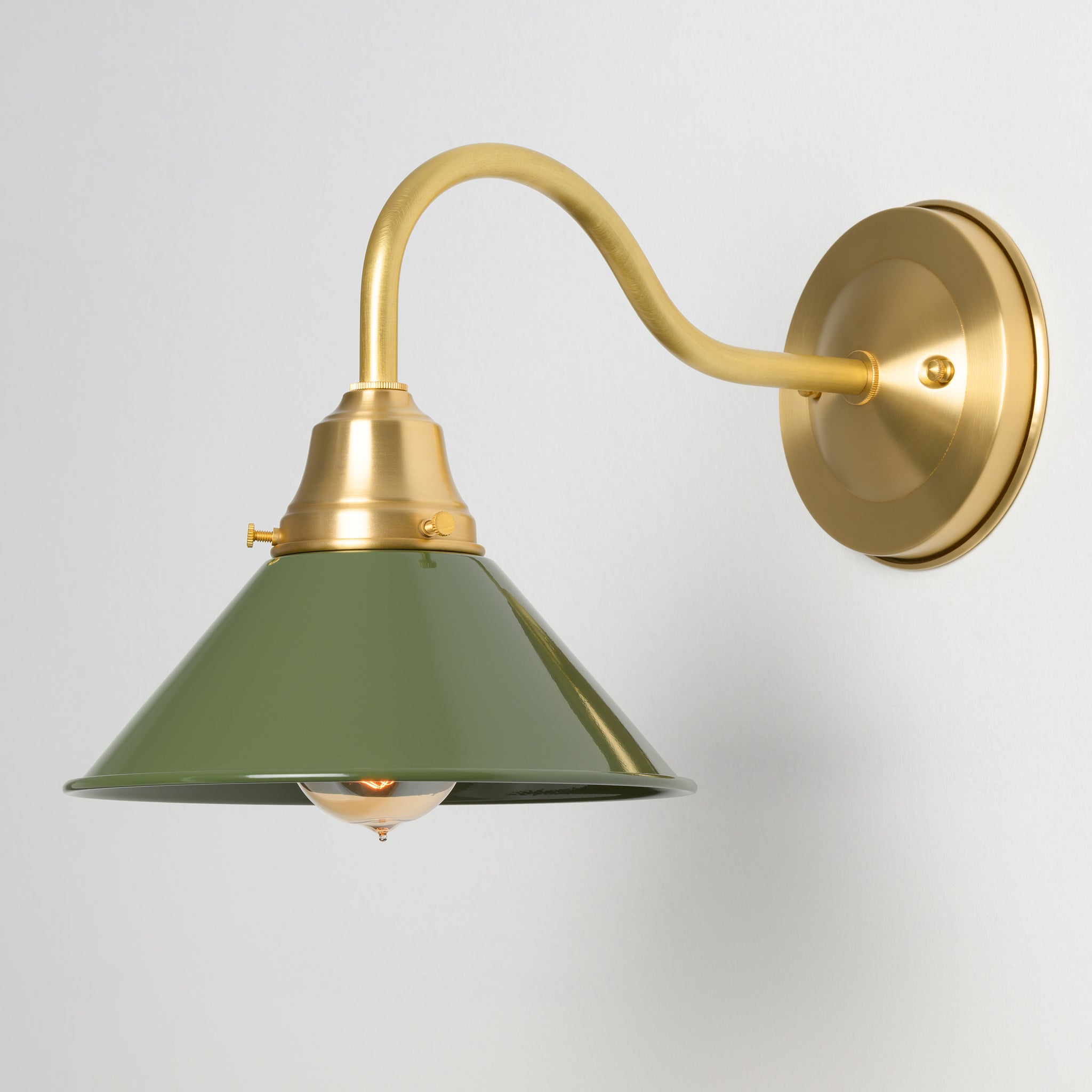 1990's National 照明 ポストモダン Penn (Colors) | Gooseneck Sconce – Olde Brick Lighting