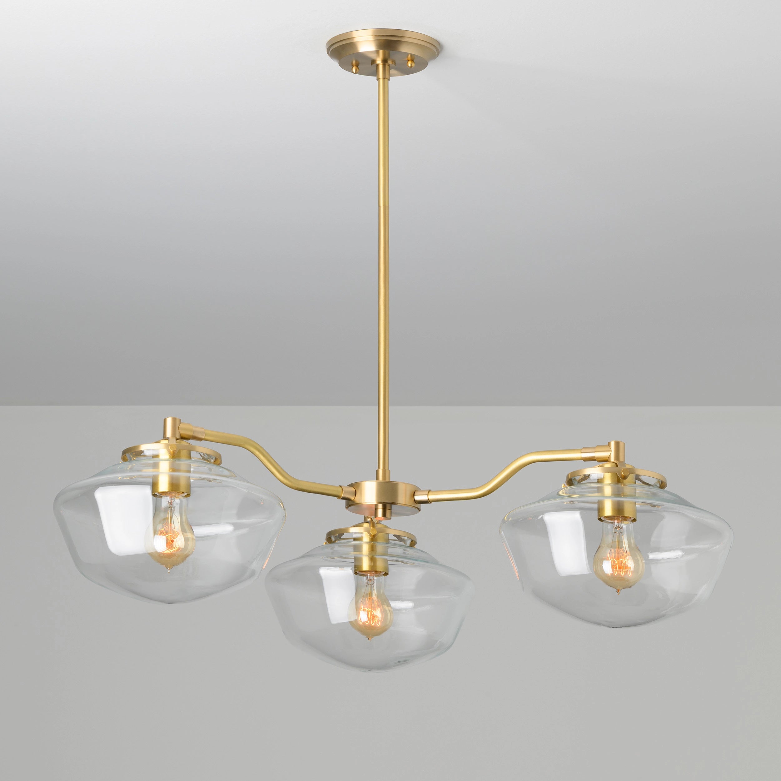 Ryttenberg | 3 Shade Modern Offset Chandelier – Olde Brick Lighting Ryttenberg | 3 Shade Modern Offset Chandelier – Olde Brick Lighting