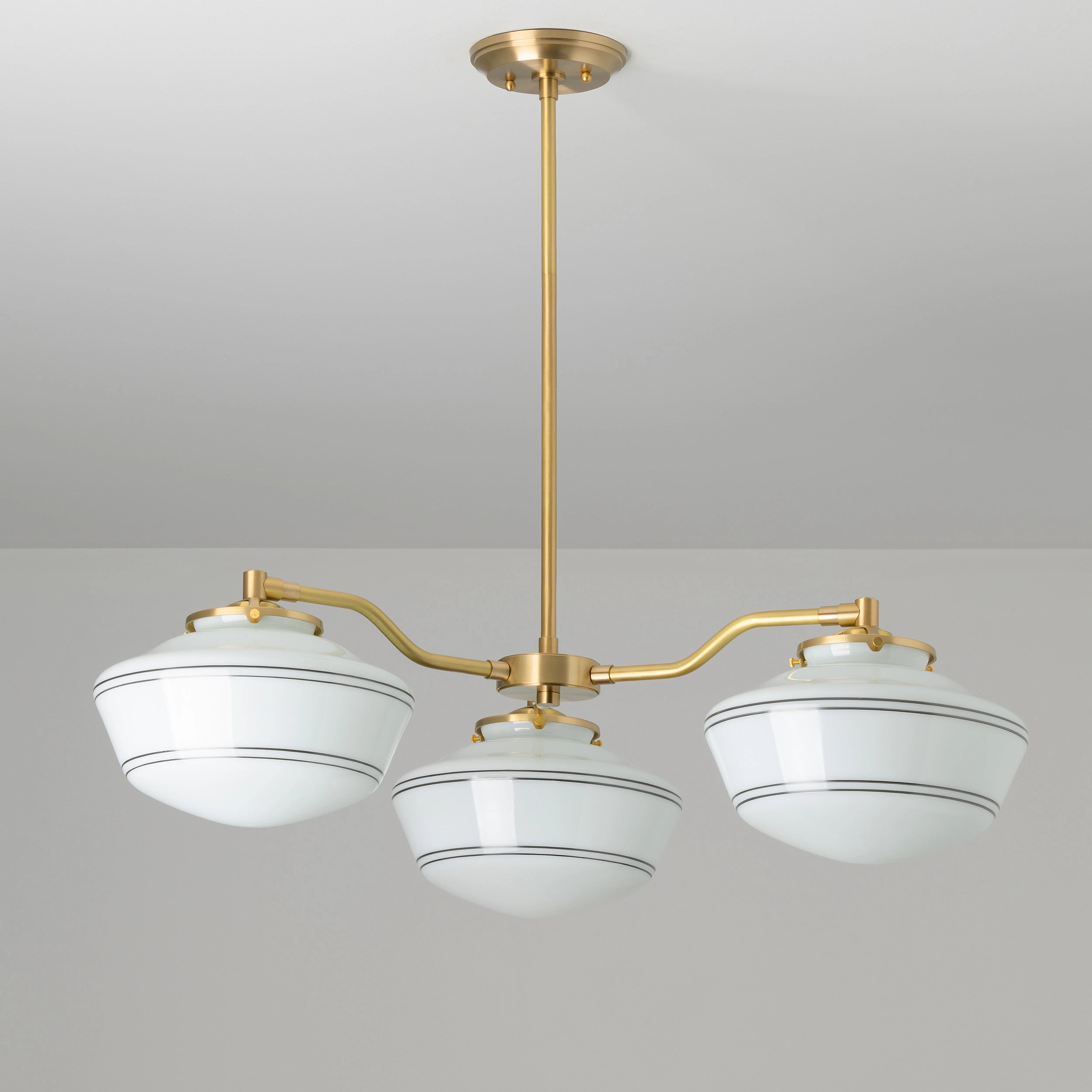 Ryttenberg | 3 Shade Modern Offset Chandelier – Olde Brick Lighting Ryttenberg | 3 Shade Modern Offset Chandelier – Olde Brick Lighting