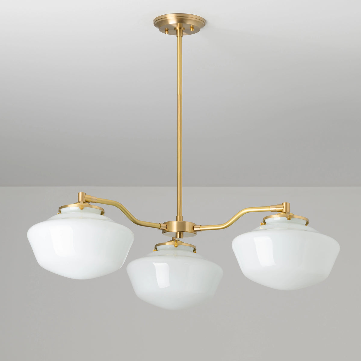 Ryttenberg | 3 Shade Modern Offset Chandelier – Olde Brick Lighting