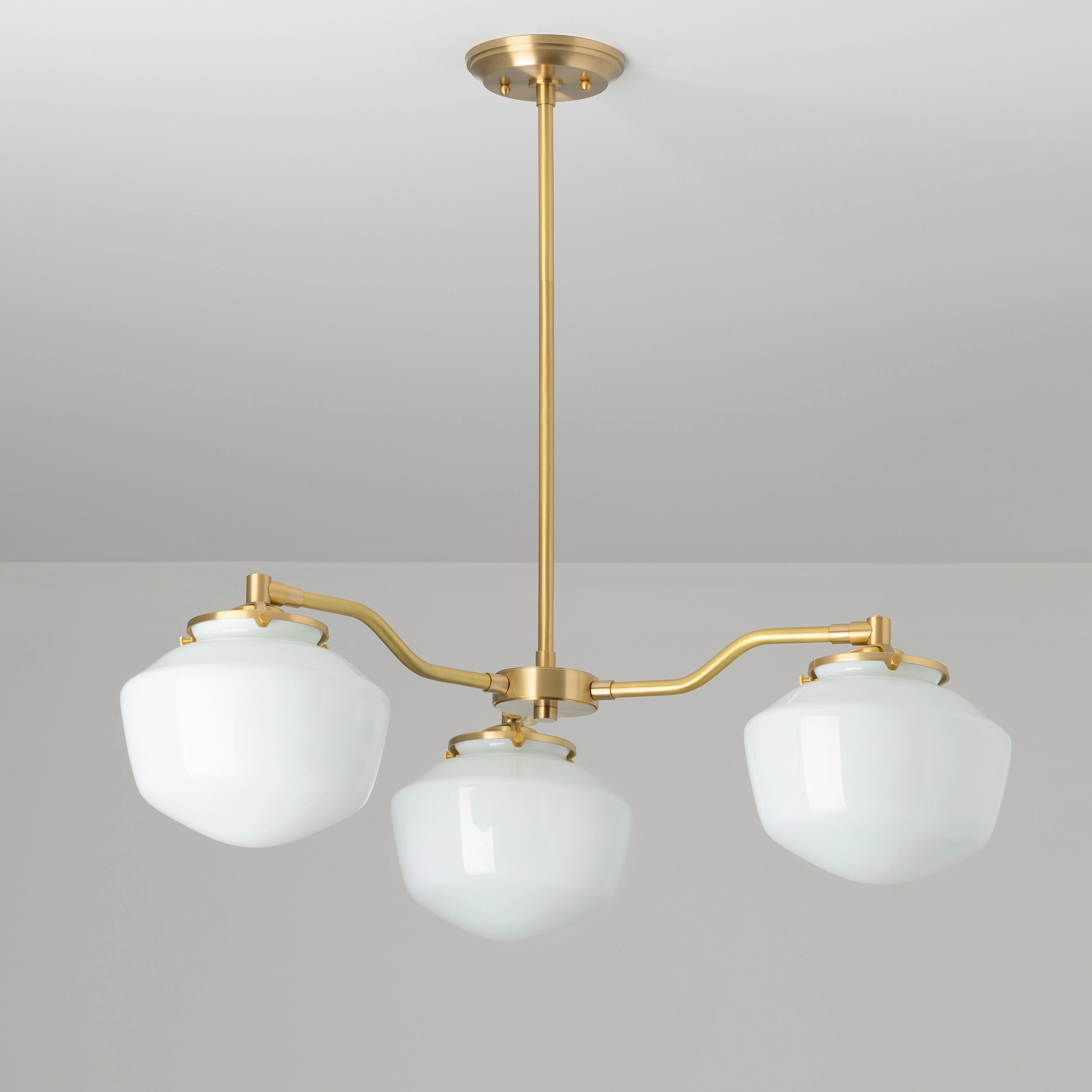 Ryttenberg | 3 Shade Modern Offset Chandelier – Olde Brick Lighting Ryttenberg | 3 Shade Modern Offset Chandelier – Olde Brick Lighting