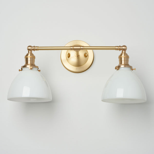 Thetford (Opal) | 2 Shade Cross Bar Sconce – Olde Brick Lighting