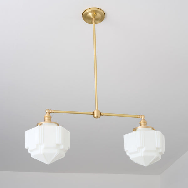 デンドリ・ゴールデンヒーラー・虹入りホワイトフローライト Trevor (Opal) | Chandelier – Olde Brick Lighting