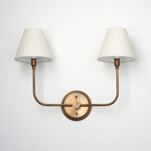 Shortened Ridley | 2 Shade J-Curve Sconce
