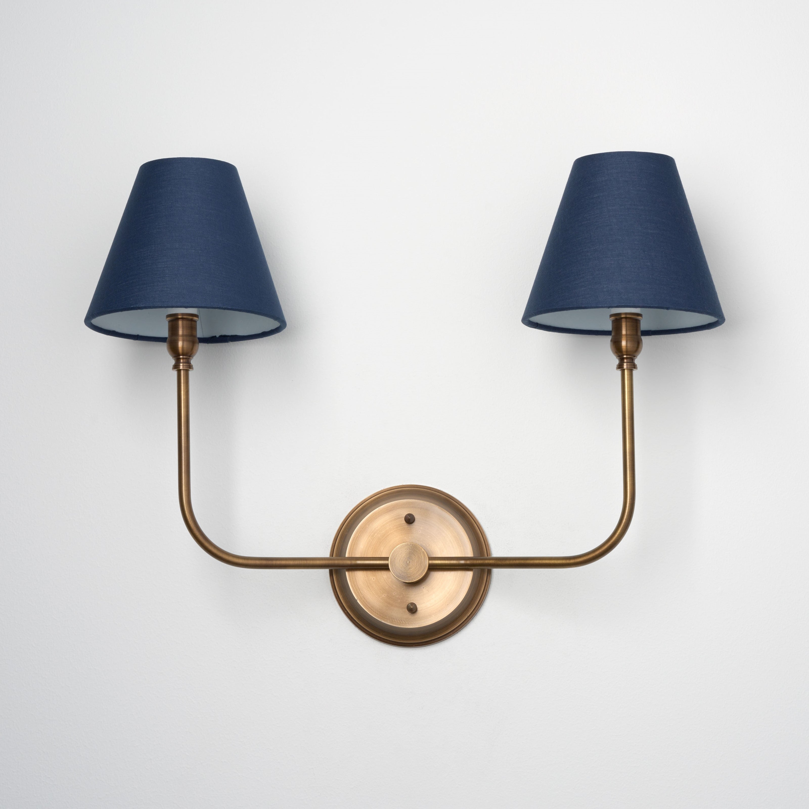 Shortened Ridley | 2 Shade J-Curve Sconce
