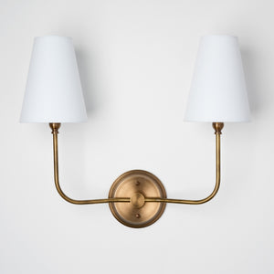 Open image in slideshow, Ridley | 2 Shade J-Curve Sconce
