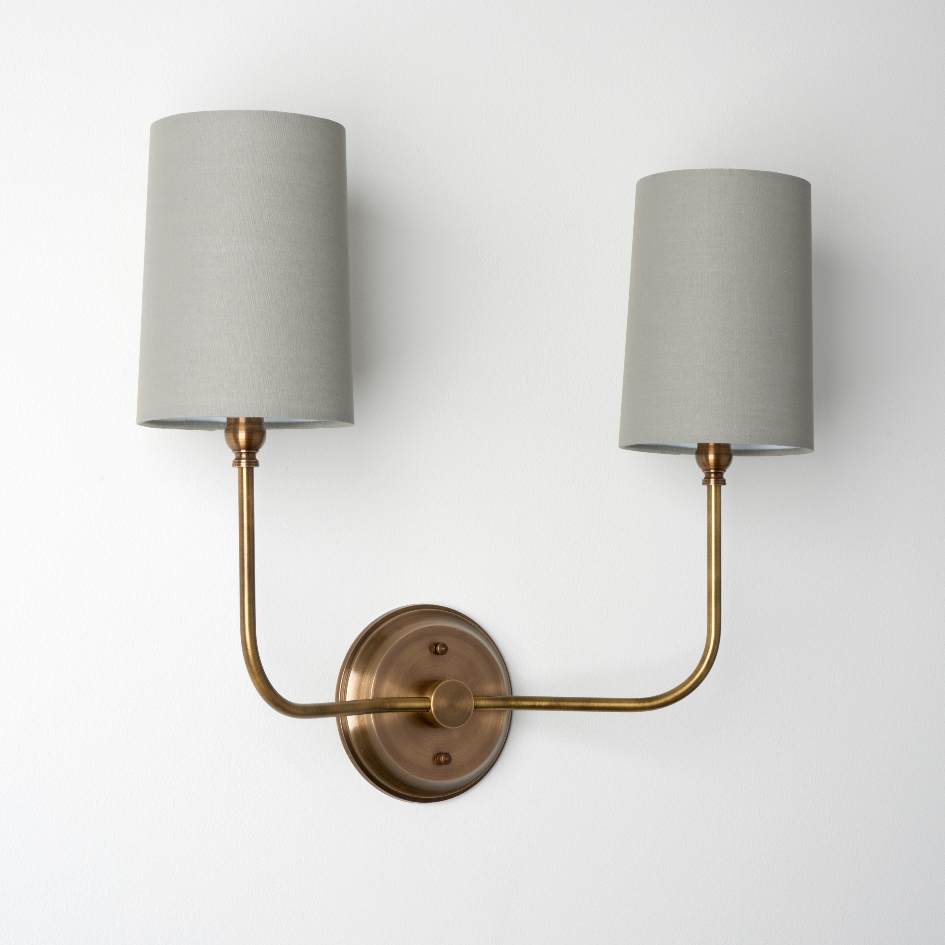 Ridley Drum | 2 Shade J-Curve Sconce