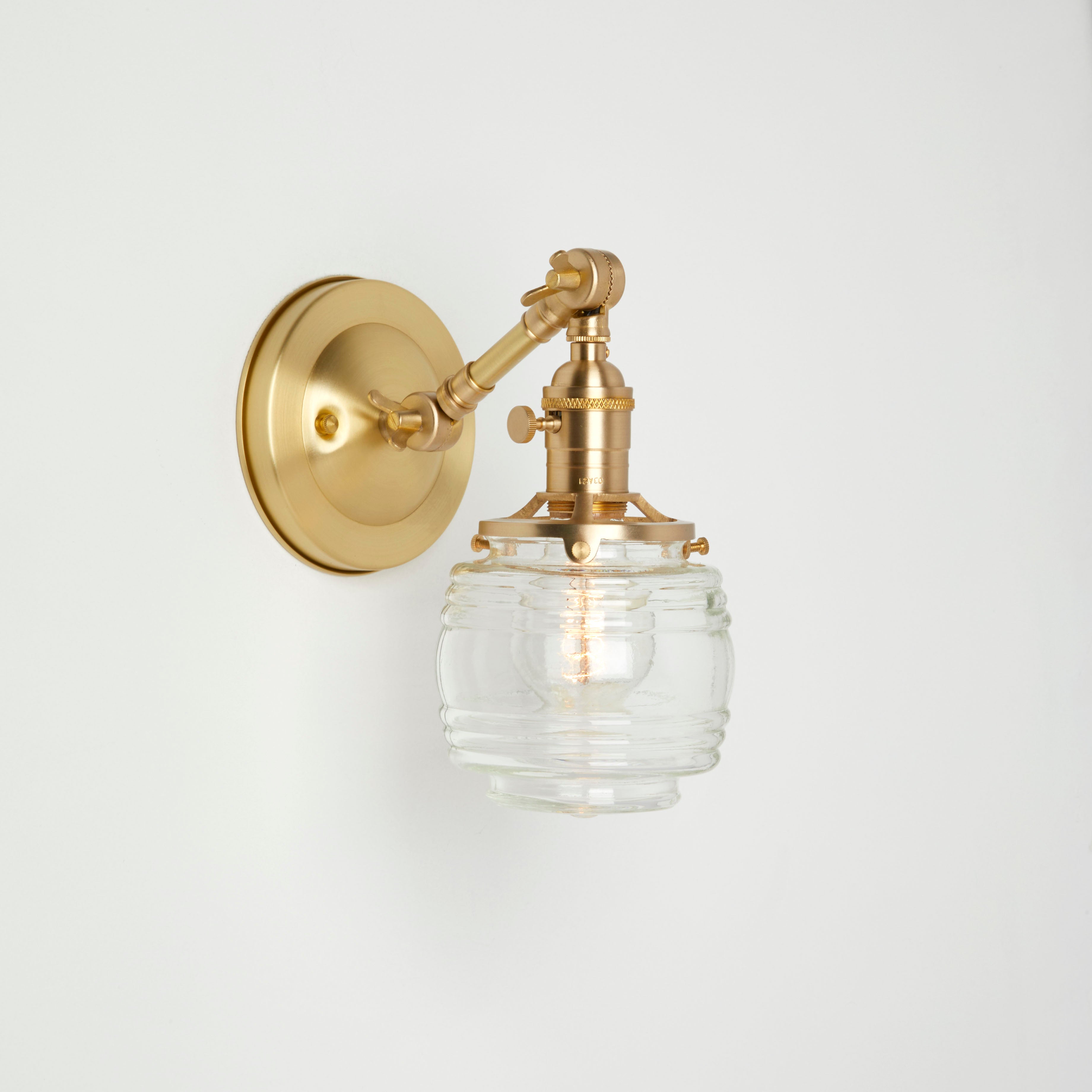 Peabody (Clear) | Small Adjustable Arm Sconce