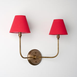Shortened Ridley | 2 Shade J-Curve Sconce