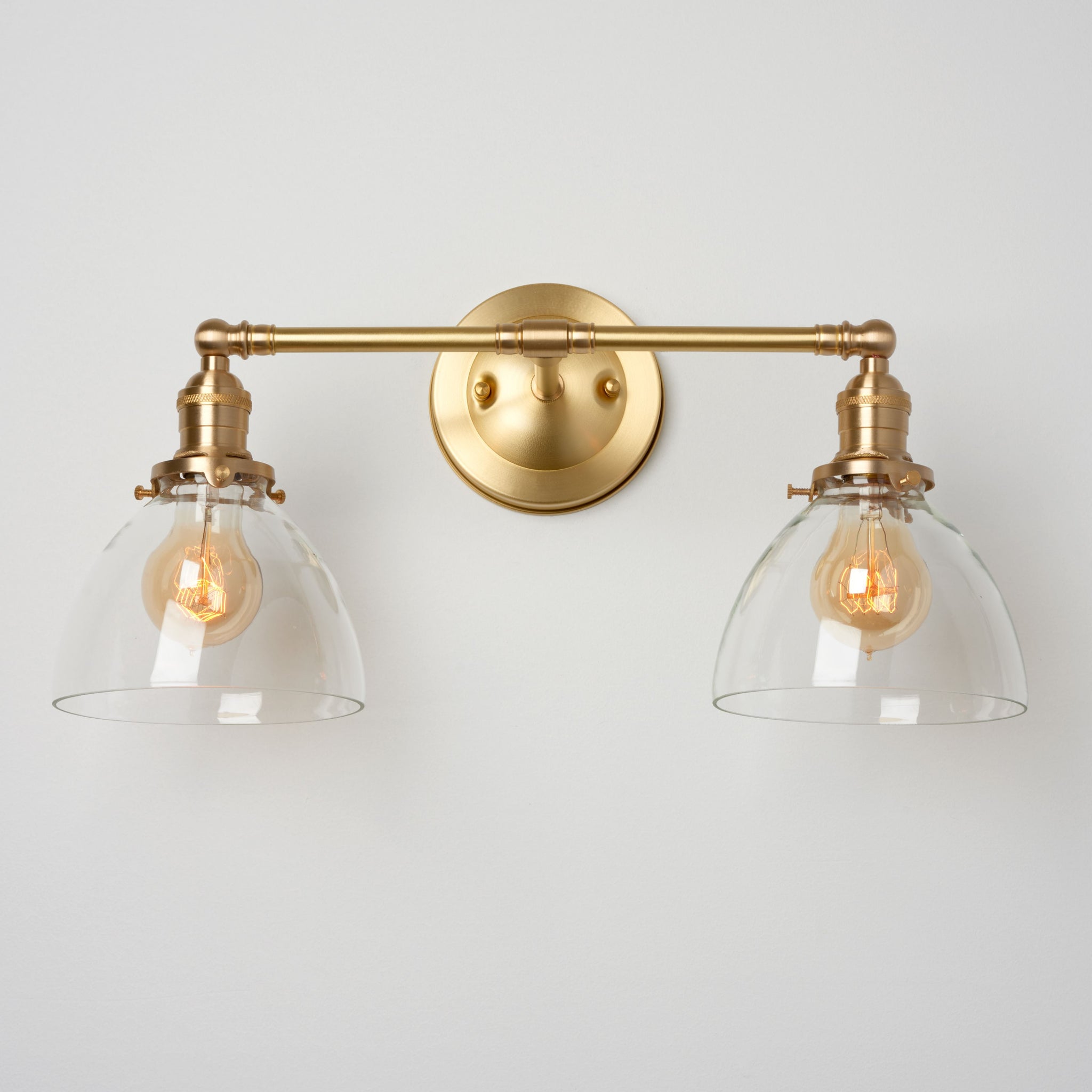 Thetford (Clear) | 2 Shade Cross Bar Sconce – Olde Brick Lighting